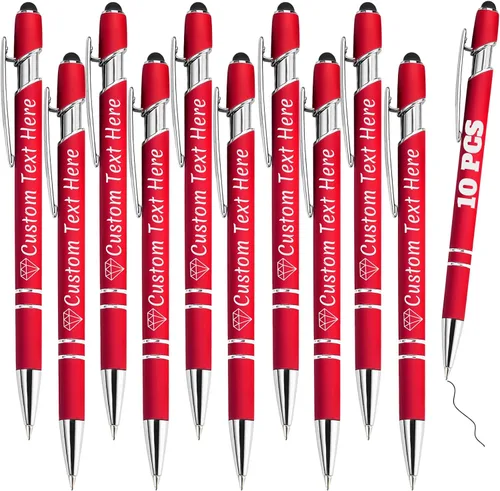 Vista 109 de Bolígrafos personalizados a granel 10 con nombre, grabados con punta de lápiz, bolígrafos de bola personalizados de escritura suave, regalos