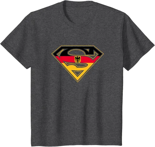 Vista 22 de Superman Camiseta German Shield, Azul / Patchwork, S Rojo