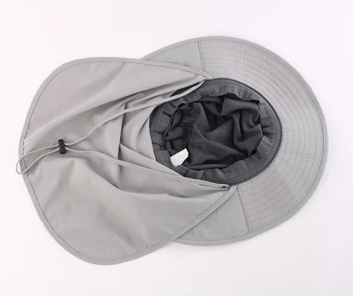 Vista 4 de Home Prefer Sombrero de malla para exteriores UPF50+ Sombrero de pesca de ala ancha con solapa para el cuello