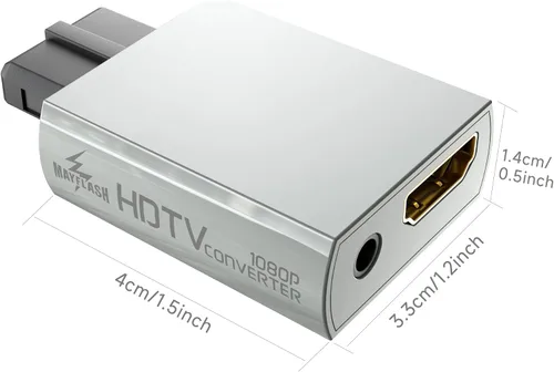 Vista 3 de MAYFLASH Adaptador N64 a HDMI N64 Gamecube SNES SFC a HDMI Convertidor 1080P para Full HD Converter con conector de audio de 0.1 in Salida HDMI N64