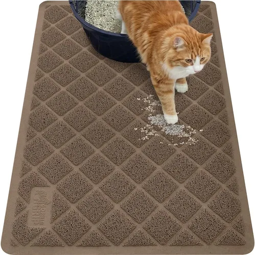 Vista 52 de GORILLA GRIP Tapete para caja de arena para gatos, resistente al agua, respaldo texturizado, fácil de limpiar, menos residuos y suelos limpios, 17 x
