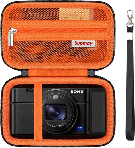 Vista 11 de Funda de transporte para cámara compacta Sony RX100 VII/ RX100 VI/ RX100 V/ RX100 IV/ RX100 III Premium Compact Camera, bolsa de viaje con bolsillo