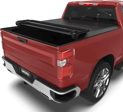 Vista 15 de OEDRO FRP Cubierta Tonneau Rígida de Triple Pliegue Compatible con Chevy Silverado 1500 y GMC Sierra 1500 2007-2013 Nuevo Estilo de Carrocería Cama