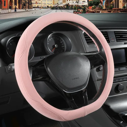 Vista 21 de Funda para volante en forma de D de gamuza negra de 13.5 a 14 pulgadas Warm in Winter and Cool in Summer, Small Felt Car Accessories, Breathable