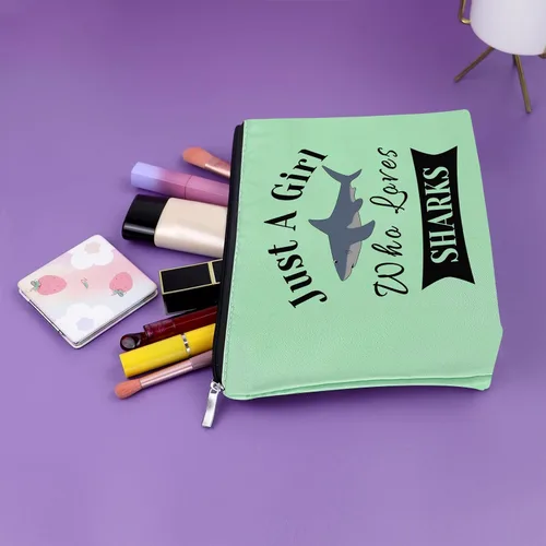 Vista 6 de Sazuwu Regalos de tiburones para los amantes de los tiburones bolsa, azul y verde