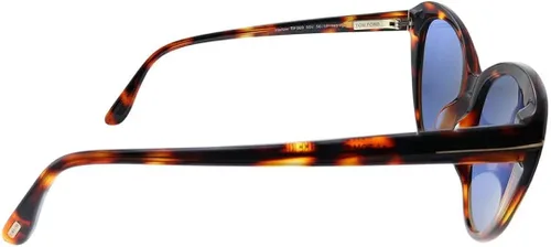 Vista 3 de Tom Ford FT 0869 55V Havana Gafas de sol de plástico ojo de gato lente azul