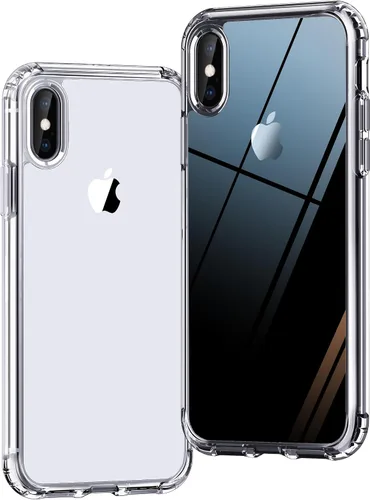 Vista 51 de ONES Funda delgada transparente para iPhone 8 Plus/7 Plus, PC + TPU híbrido, protección contra caídas de grado militar [antiamarillamiento], funda