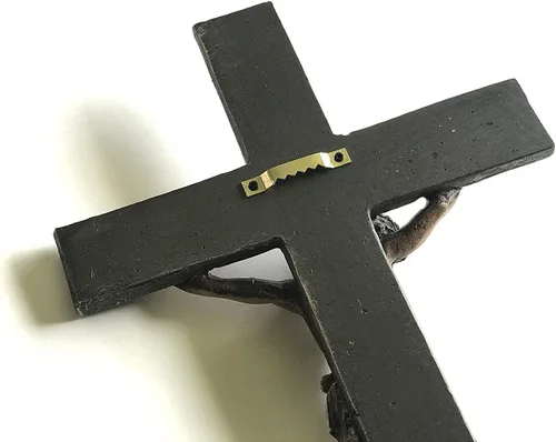 Vista 2 de Crucifijo de Jesucristo Nuestro Señor y Salvador para pared, decoración de resina INRI de 14 pulgadas para el hogar u oficina en una caja de regalo