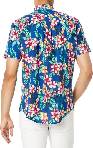 Vista 2 de Tommy Hilfiger Camisa de lino de manga corta con botones para hombre en ajuste personalizado