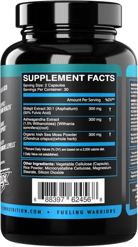 Vista 4 de eFlow Nutrition Shilajit Capsules, Ashwagandha, musgo marino [todo en 1], oligominerales [todo en 1], ácido fúlvico, Shilajit puro del Himalaya