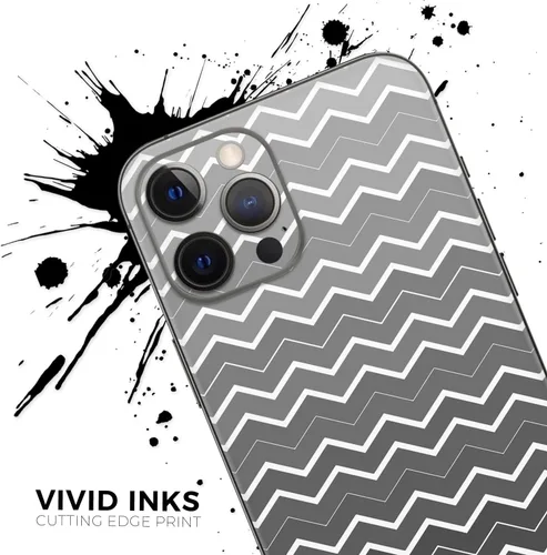 Vista 5 de DesignSkinz Kit de calcomanías de piel de cuerpo completo compatible con iPhone 15 Plus, cheurón en capas degradadas negras