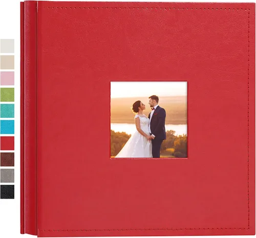 Vista 32 de potricher Álbum de fotos pequeño de 4 x 6 pulgadas, 100 fotos, cubierta de cuero, libro de fotos con 100 bolsillos horizontales para familia, boda