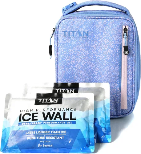 Vista 8 de Titan Fridge - Nevera portátil vertical fría con 2 Ice Walls® de 250g, Black Ice Fridge cold insulated cooler bag with leak proof lining for men
