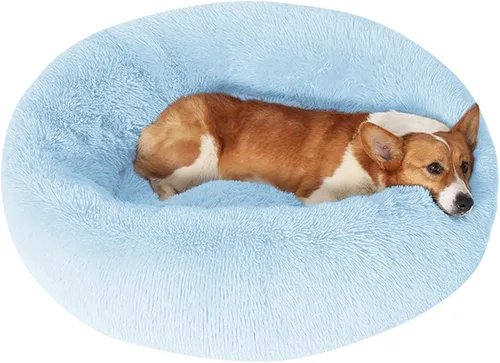 Vista 20 de JOLLYVOGUE - Cama para perros y gatos, cama relajante y antiestrés para mascotas y perros pequeños, cojín esponjoso en forma de dona para mascotas