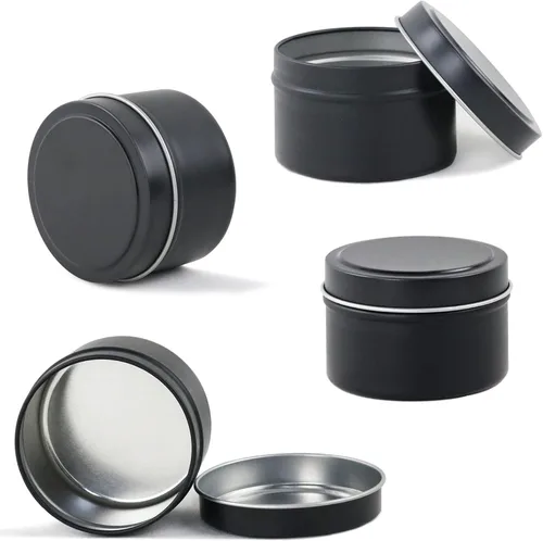 Vista 2 de EricX Light Lata de vela de 24 piezas, 4 oz, para hacer velas, negro