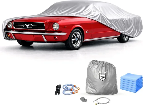 Vista 19 de Funda de coche para Ford Mustang 1ª generación (1964-1973), resistente a los arañazos, cubierta de interior de satén negro, material ultra suave