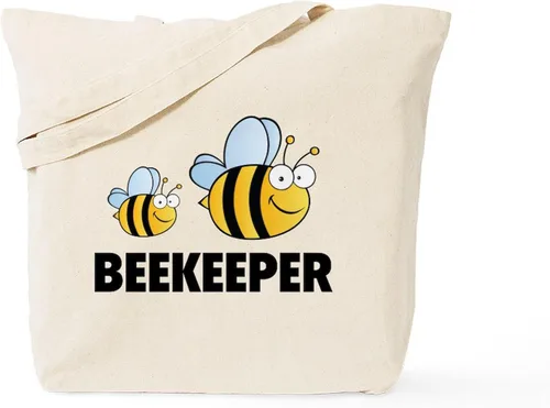 Vista 14 de CafePress Beekeeper Stencil Tote Bag Reusable Natural Beige Canvas Shopping Bag