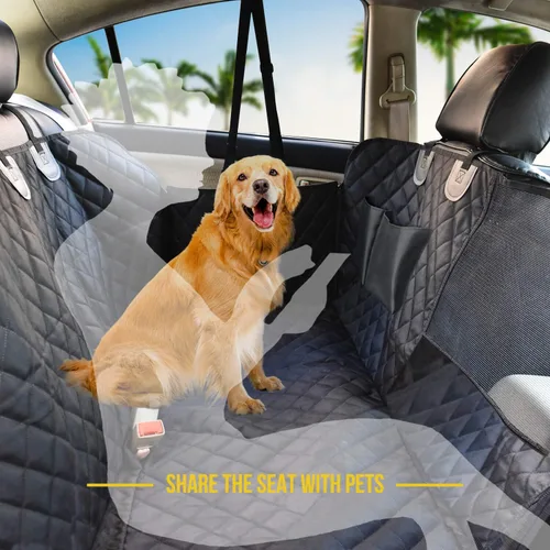 Vista 8 de Vailge Hamaca de coche para perro, 100% impermeable con ventana de malla, evita arañazos y fundas antideslizantes para asiento trasero