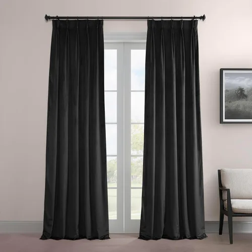 Vista 17 de HPD Half Price Drapes Cortinas Opacas de Terciopelo - 84 Pulgadas de Largo 1 Panel Cortina Opaca Signature Plisada para Sala de Estar y Dormitorio