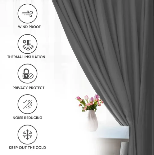 Vista 2 de Utopia Bedding - Cortinas opacas para dormitorio, cortinas con ojales de 54 pulgadas de largo, 2 paneles, cortinas térmicas aisladas para sala