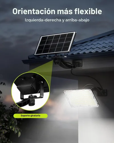 Vista 4 de JACKYLED Luces solares para exteriores, 299 LED, 1000 lúmenes, color negro