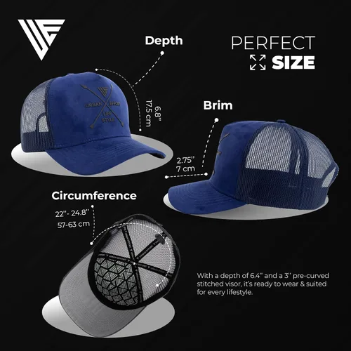Vista 159 de Urban Effort Gorra trasera de malla, para hombres y mujeres, gorra de béisbol de 5 paneles, gran cierre a presión para caza y senderismo