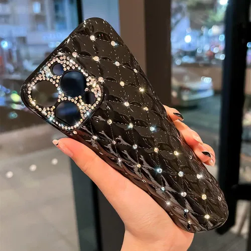 Vista 6 de Funda brillante compatible con iPhone 11 con diamantes brillantes, TPU flexible con purpurina, ajuste delgado, antideslizante, resistente a la Blanco