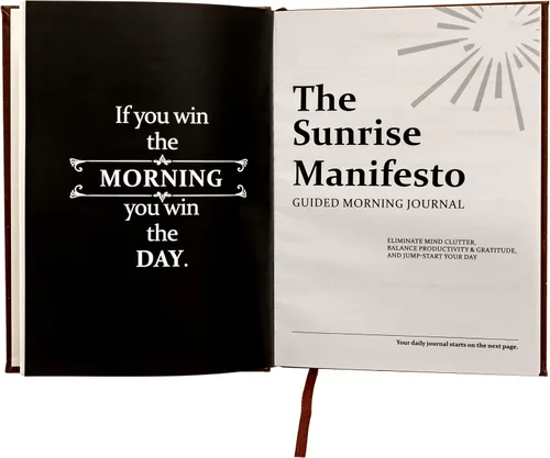 Vista 6 de The Sunrise Manifesto Diario personal guiado - Diario de gratitud de 16 semanas y planificador de productividad minimalista: El ÚNICO diario guiado