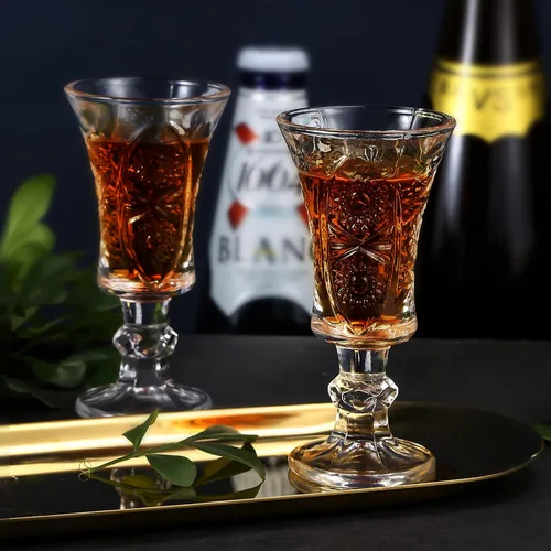 Vista 5 de Glsairy Vasos Cordiales Redondos de 1.3 Onzas, Vasos de Jerez Sin Plomo, Vasos de Chupito Transparentes de Base Pesada (Juego de 12)