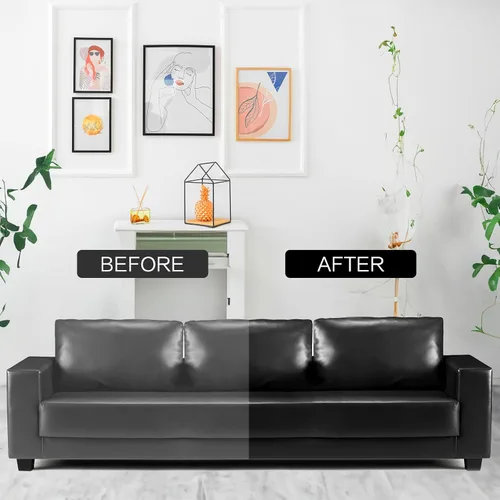 Vista 4 de Bálsamo de recoloración de cuero, kit de reparación de cuero beige para muebles, tinte de cuero y pintura para recolorear, restaurar y reparar cuero