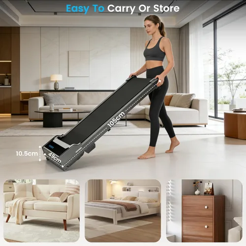 Vista 11 de Walking Pad Treadmill for Home - Under Desk Walk Pads with Remote Control Mini Running Portable Electric Machine Adjustable Slim Compact with