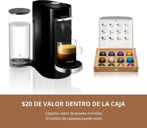 Vista 8 de Nespresso VertuoPlus Deluxe - Paquete de máquina de café y espresso con espumador de leche Aeroccino de De'Longhi, negro