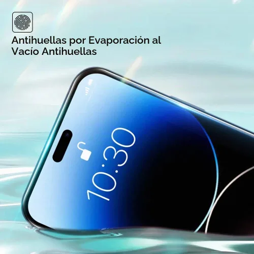 Vista 6 de PERFECTSIGHT Sapphire - Protector de pantalla antideslumbrante y antiluz azul, diseñado para iPhone 14 Pro Max, protección ocular de vidrio templado