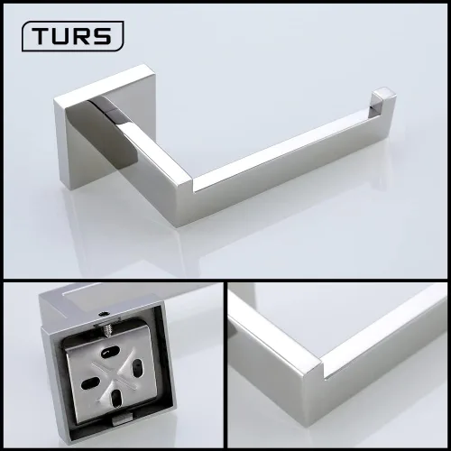 Vista 2 de Turs- Portapapel higiénico de acero inoxidable, portatoallas, de gancho para batas, barra colgadora de toallas, para rollo de papel higiénico a