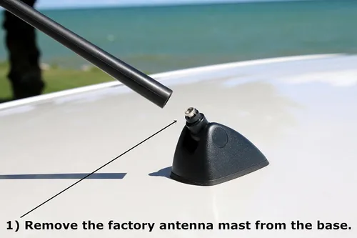 Vista 5 de AntennaMastsRus - La antena funcional de aleta de tiburón negro es compatible con Chevrolet Camaro Convertible (2011-2013)