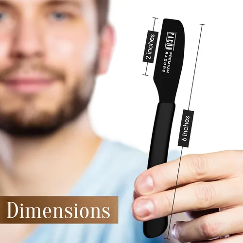 Vista 7 de Facón Navajas rectas para hombres - Kit de navaja de barbero profesional de hoja recta con 100 cuchillas, afeitadora de acero inoxidable japonés El