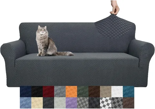 Vista 54 de YEMYHOM Funda para sofá con diseño jacquard de alta elasticidad, funda para silla de sala de estar, a prueba de mascotas, perros y gatos