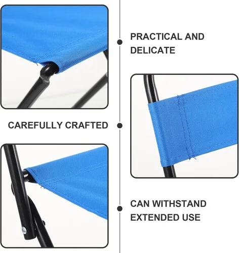 Vista 4 de Luxshiny Silla plegable pequeña ligera portátil al aire libre plegable taburete de camping con marco diseño ergonómico para adultos de pesca y uso