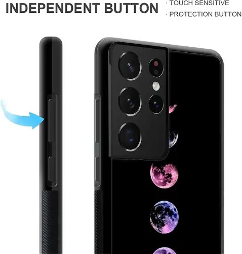 Vista 3 de CARLOCA Funda para Samsung Galaxy S22 Ultra, Full Moon Change S22 Ultra para hombres, mujeres, niños y niñas, TPU suave antiarañazos, a prueba