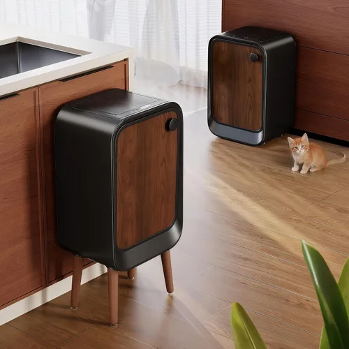 Vista 4 de Bote de basura automático con sensor de movimiento, manos libres, sin contacto, con tapa inteligente, papelera eléctrica de baño para oficina