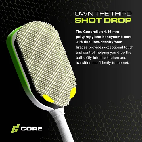 Vista 3 de CORE Pickleball - Paletas de pickleball de fibra de carbono - Aprobadas por USAPA - Modelos PRO y de entrada - Empuñadura de confort acolchada