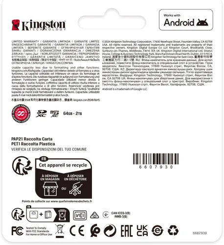 Vista 4 de Kingston Canvas Select Plus Tarjeta de memoria Micro SD de 64 GB MicSDXC Gen3 100R A1 Adaptador SD no incluido - SDCS3/64GBSP