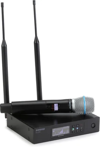 Vista 2 de Shure Transmisor de mano QLXD2/B87A con cápsula de micrófono vocal BETA 87A - para uso con sistemas de micrófono inalámbrico digital QLX-D, receptor
