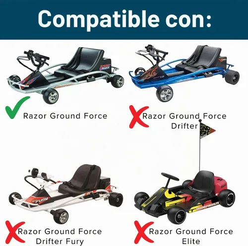 Vista 2 de AlveyTech Ruedas traseras de 4-1/2" x 2-1/2" para Razor Ground Force Go-Kart - Piezas de repuesto para el modelo de fuerza terrestre de energía