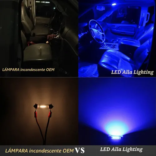 Vista 2 de Alla Lighting Bombillas LED de festón DE3021 DE3022 7065 de 31mm, 10000K azul CAN-Bus interior cúpula, mapa, maletero, luces de cortesía paso