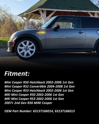Vista 3 de Ensamble de luz de marcador lateral Bestview compatible para MINI Cooper R50 R52 R53 2002-2006, luces de señal de giro intermitentes secuenciales