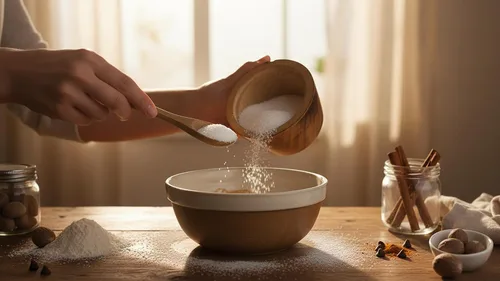 Vista 2 de Azucarero y cuchara de madera rústica hecho a mano con tapa, boca ancha, tarro de dulces para especias, condimentos, frutos secos, recipiente