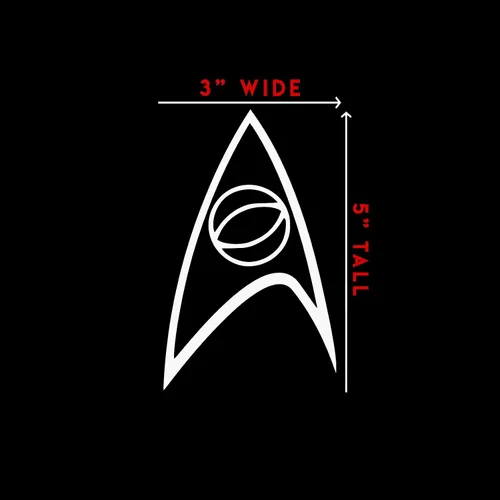 Vista 3 de Starfleet Science Insignia - Calcomanía para portátil de coche, portátil, 3 x 5 pulgadas (blanco)
