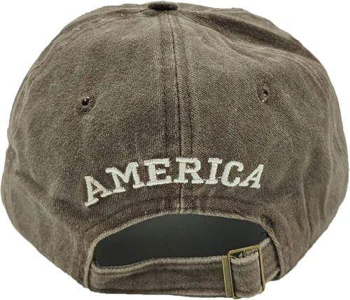Vista 3 de Gorra de béisbol con bandera americana de algodón vintage ajustable lavada desgastada para hombres mujeres adolescentes
