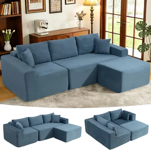 Vista 17 de Sofá modular Cloud 2026 de 108 pulgadas, sofá modular con asiento profundo, sofá modular con diván en forma de L, sofás modernos para sala de estar